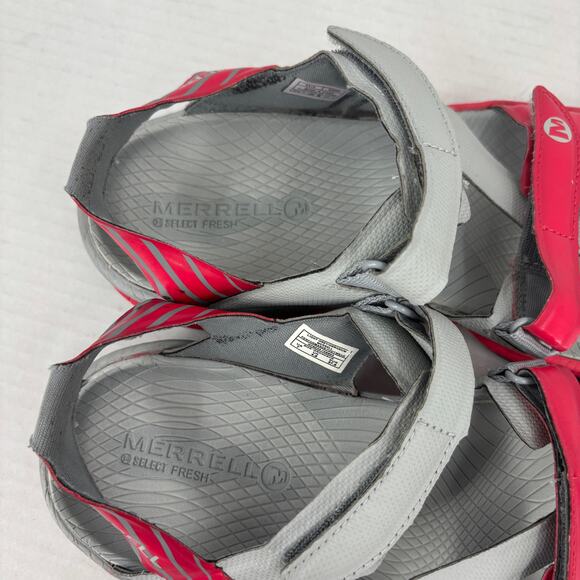 Merrell Sandals Womens Size 7 Gray Red Adjustable Straps Toe Post Comfort - Picture 7 of 10
